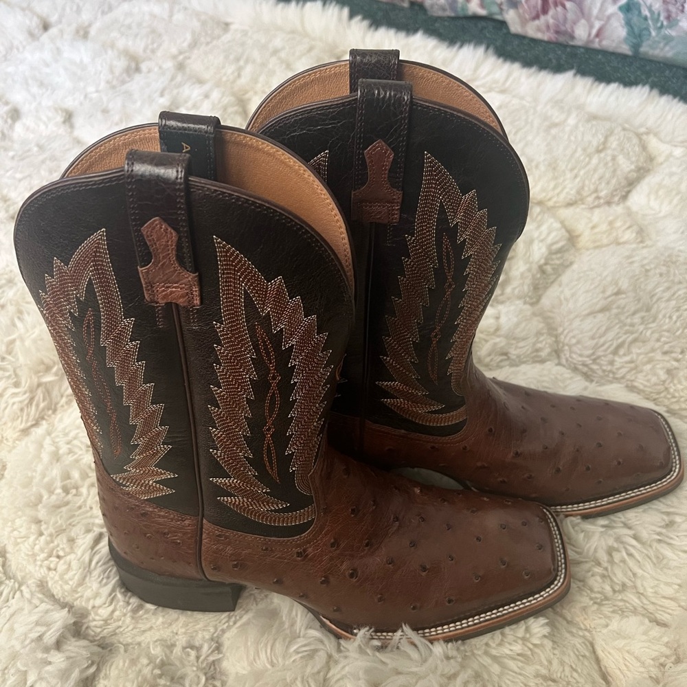 COPY - Mens ARIAT Boots-10.5 D, ANTIQUE TABAC FQ OSTRICH-New